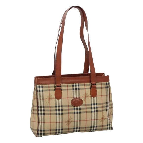 Burberry Nova Check Tote Bag Pvc Beige Brown - Picture 1 of 16